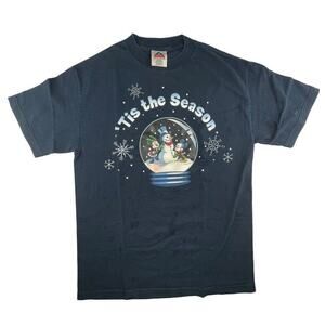 Walt Disney Mickey & Minnie Mouse Tis the Season Christmas snow globe t-shirt
